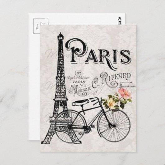 Carte Postale De Paris avec amour (Devant / Derrière)