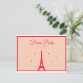 Carte Postale De Paris avec amour - Lettres rouges (Debout devant)