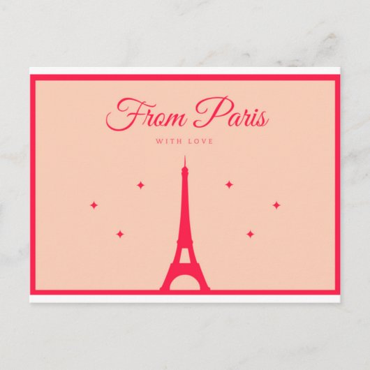 Carte Postale De Paris avec amour - Lettres rouges (Devant)