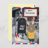 Carte postale de passage de Pâques Bunny (Devant / Derrière)