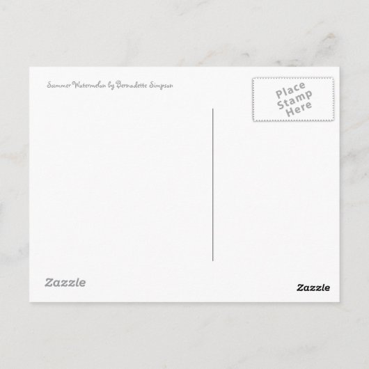 Carte postale de pastèque d'été (Dos)