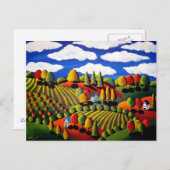 Carte postale de paysage d'automne de l'art popula (Devant / Derrière)