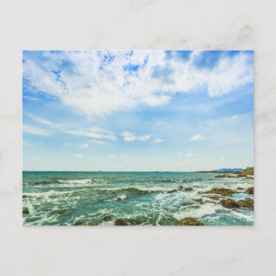 Carte postale de paysage de plage moderne dans la