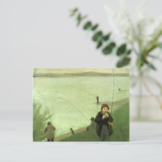 Carte postale de pêche (Debout devant)