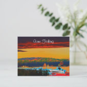 Carte postale de pêche (Debout devant)