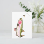 Carte postale de pêche à la truite arc-en-ciel (Debout devant)