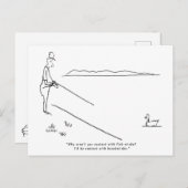 Carte Postale De Pêche Avec Lac, Pêcheur Et Canard (Devant / Derrière)