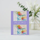 Carte postale de peinture à l'aquarelle licorne rê (Debout devant)