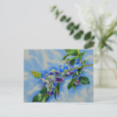 Carte postale de peinture à l'aquarelle myrtille (Debout devant)