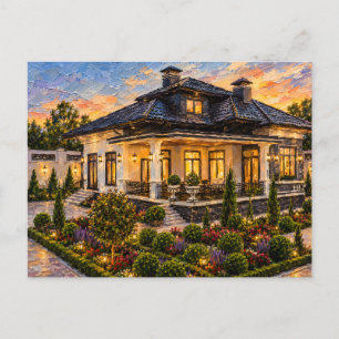 Carte postale de peinture à l'huile du domaine de