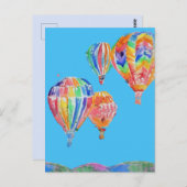 Carte postale de peinture aquarelle de ballon à ai (Devant / Derrière)