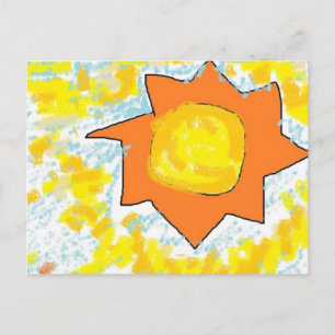 carte postale de peinture ciel baisée du soleil