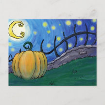 Carte postale de peinture de citrouille de Hallowe