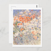 Carte postale de peinture de jardin fleuri (Devant / Derrière)