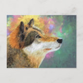Carte postale de peinture de loup | Nature artisti (Devant)