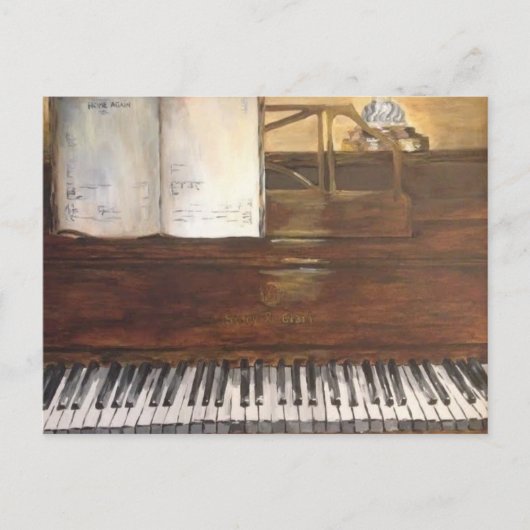 Carte postale de peinture de piano de Willowcatdes (Devant)