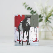 Carte postale de peinture éclaboussée de cheval Pi (Debout devant)