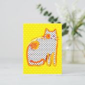 carte postale de peinture numérique 'chat jaune' (Debout devant)
