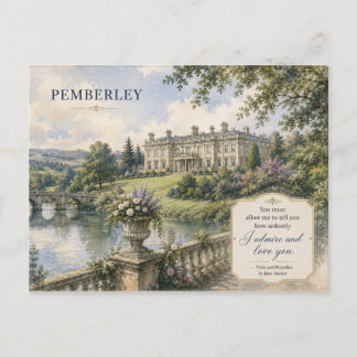Carte postale de Pemberley Orgueil et Préjugés Jan