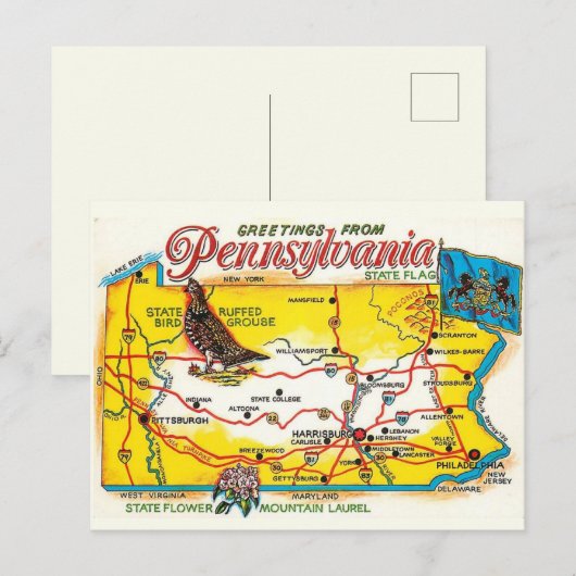 Carte postale de Pennsylvanie (Devant / Derrière)