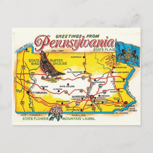 Carte postale de Pennsylvanie (Devant)