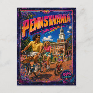 Carte postale de Pennsylvanie des années 80 Rétro
