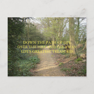 CARTE POSTALE DE PENSÉE DE HAIKU DU CHEMIN DE