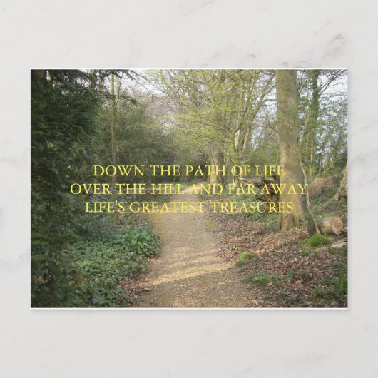 CARTE POSTALE DE PENSÉE DE HAIKU DU CHEMIN DE (Devant)