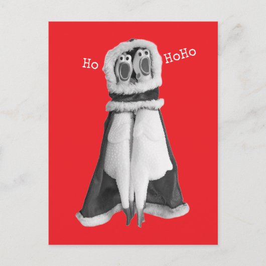 Carte postale de Père Noël en poulet en caoutchouc (Devant)