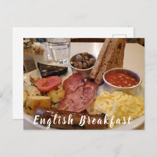 Carte postale de petit-déjeuner anglais (Devant / Derrière)