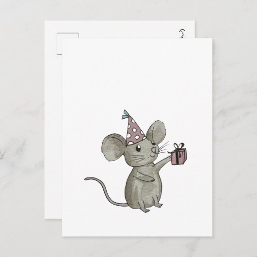 carte postale de petite souris (Devant / Derrière)