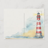 Carte postale de phare côtier en vers (Dos)