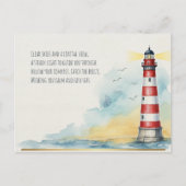 Carte postale de phare côtier en vers (Devant)