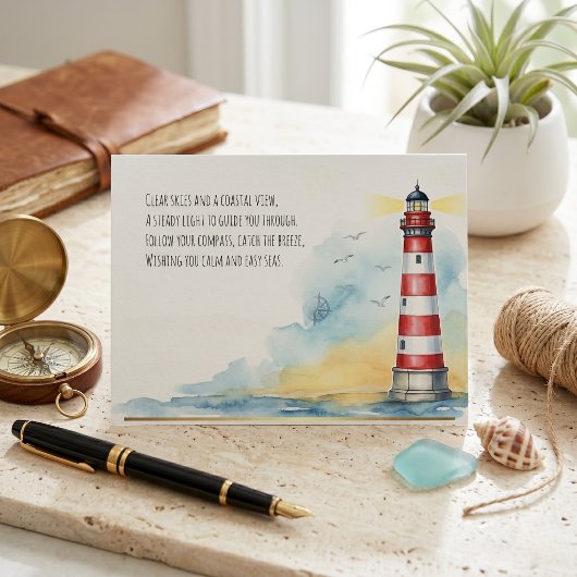 Carte postale de phare côtier en vers