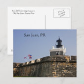 Carte postale de phare de San Juan (Devant / Derrière)