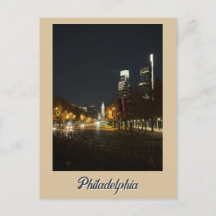Carte postale de Philadelphie la nuit