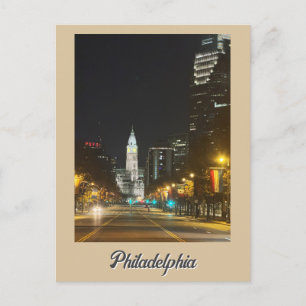 Carte postale de Philadelphie la nuit