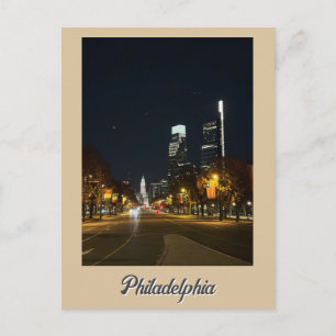 Carte postale de Philadelphie la nuit