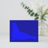 Carte postale de phoque éléphant bleu (Debout devant)