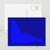 Carte postale de phoque éléphant bleu (Devant / Derrière)