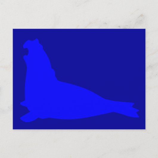 Carte postale de phoque éléphant bleu (Devant)
