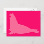 Carte postale de phoque éléphant rose (Devant / Derrière)