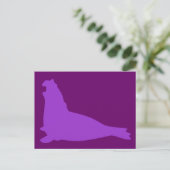 Carte postale de phoque éléphant violet (Debout devant)