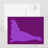Carte postale de phoque éléphant violet (Devant / Derrière)