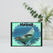 Carte postale de phoque moine hawaïen (Debout devant)