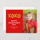 Carte postale de photo de Saint-Valentin de l'or (Devant / Derrière)