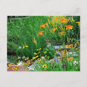 Carte postale de photographie d'allée de jardin fl