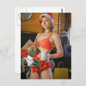 Carte postale de photographie de Noël mignonne (Devant / Derrière)