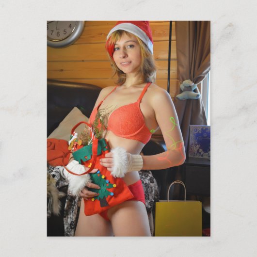 Carte postale de photographie de Noël mignonne (Devant)