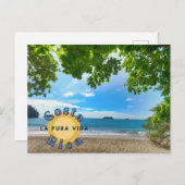 Carte postale de photographie de plage du Costa Ri (Devant / Derrière)